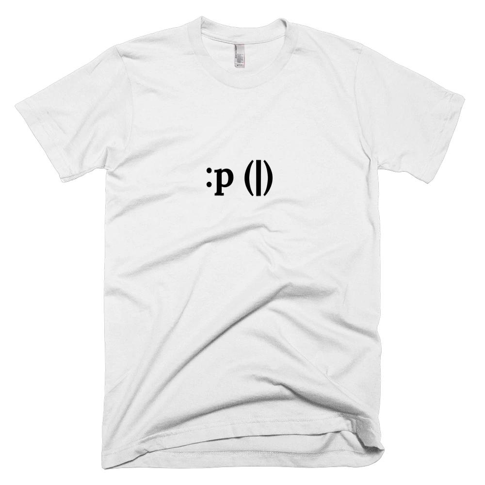 T-shirt with ':p (|)' text on the front