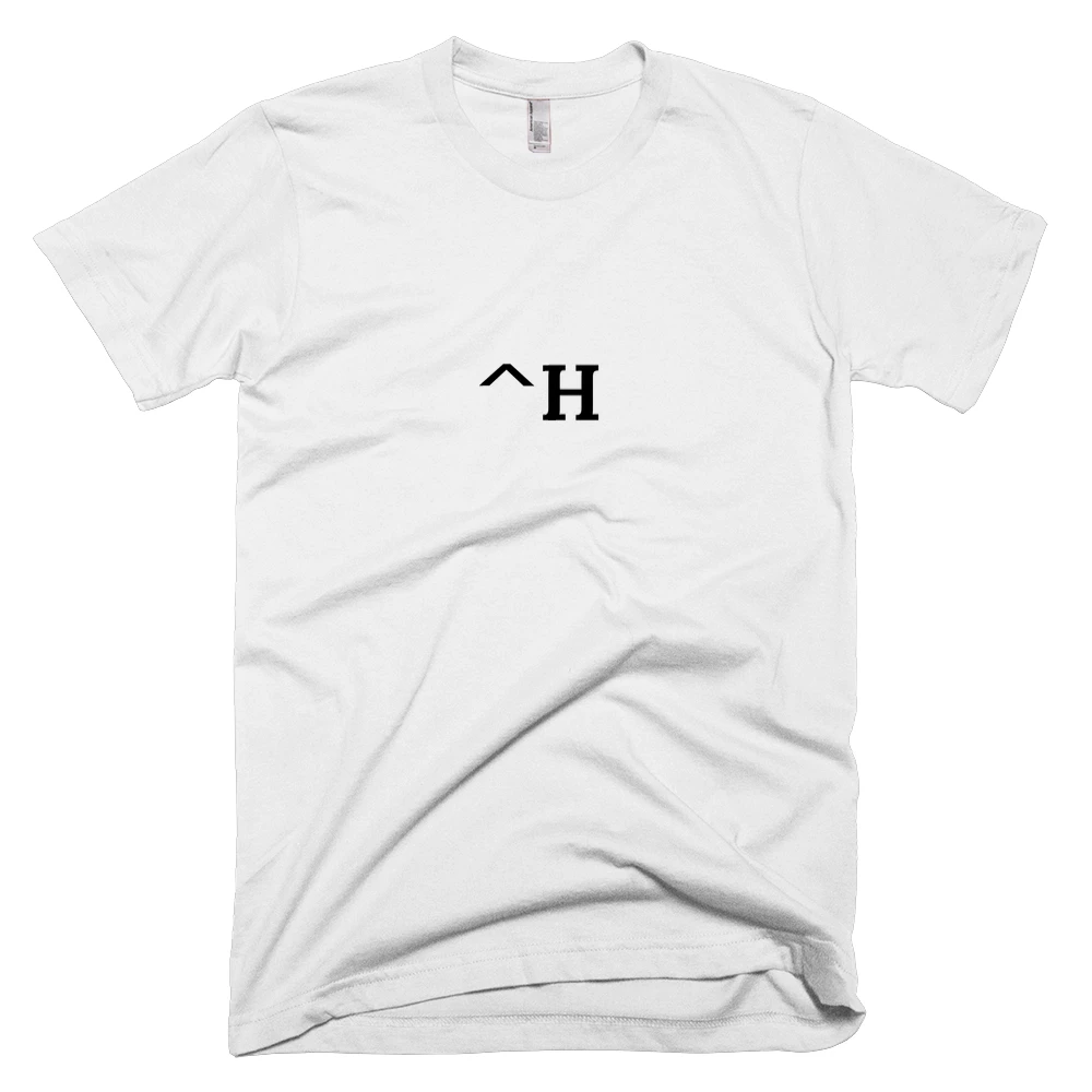 T-shirt with '^H' text on the front