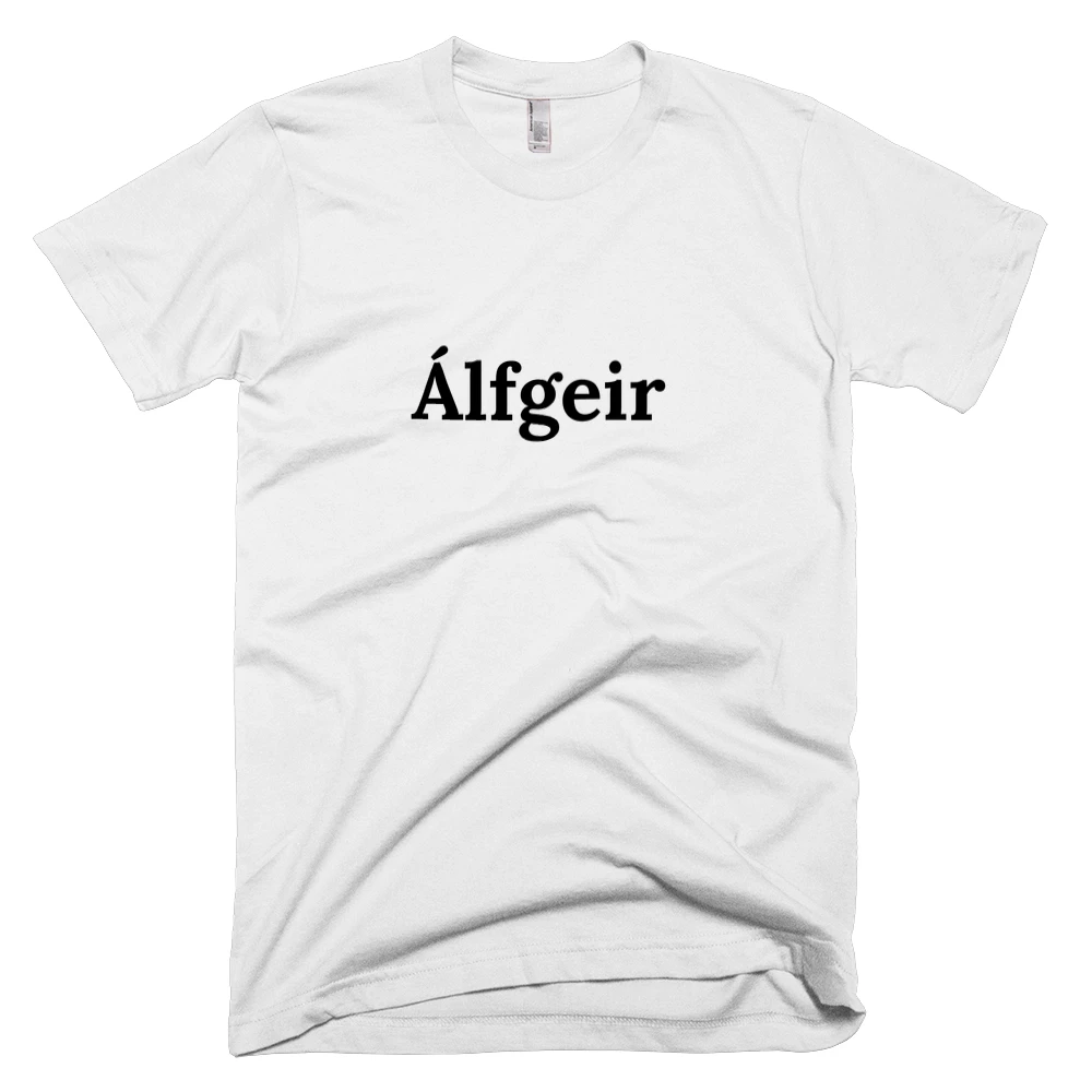 T-shirt with 'Álfgeir' text on the front