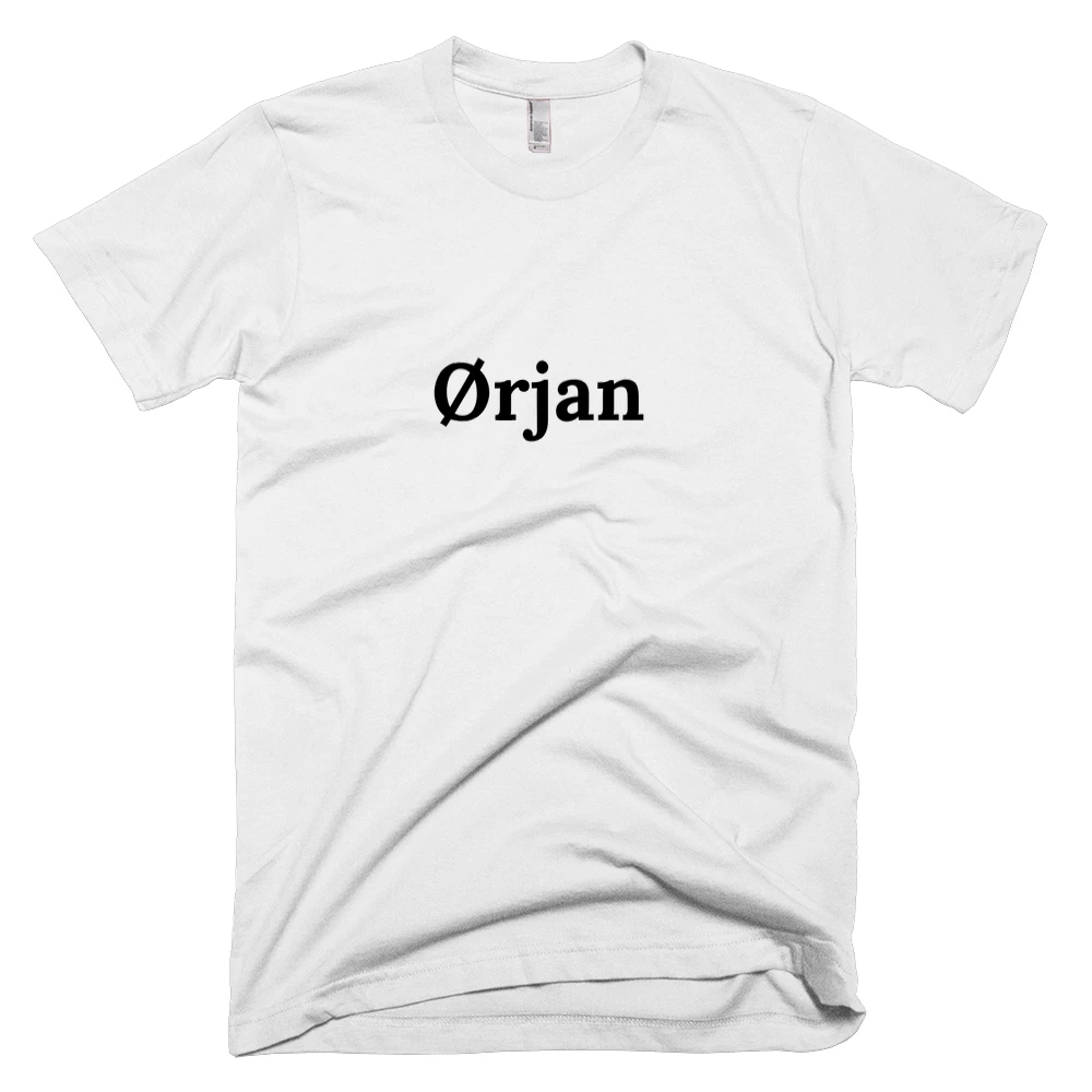 T-shirt with 'Ørjan' text on the front