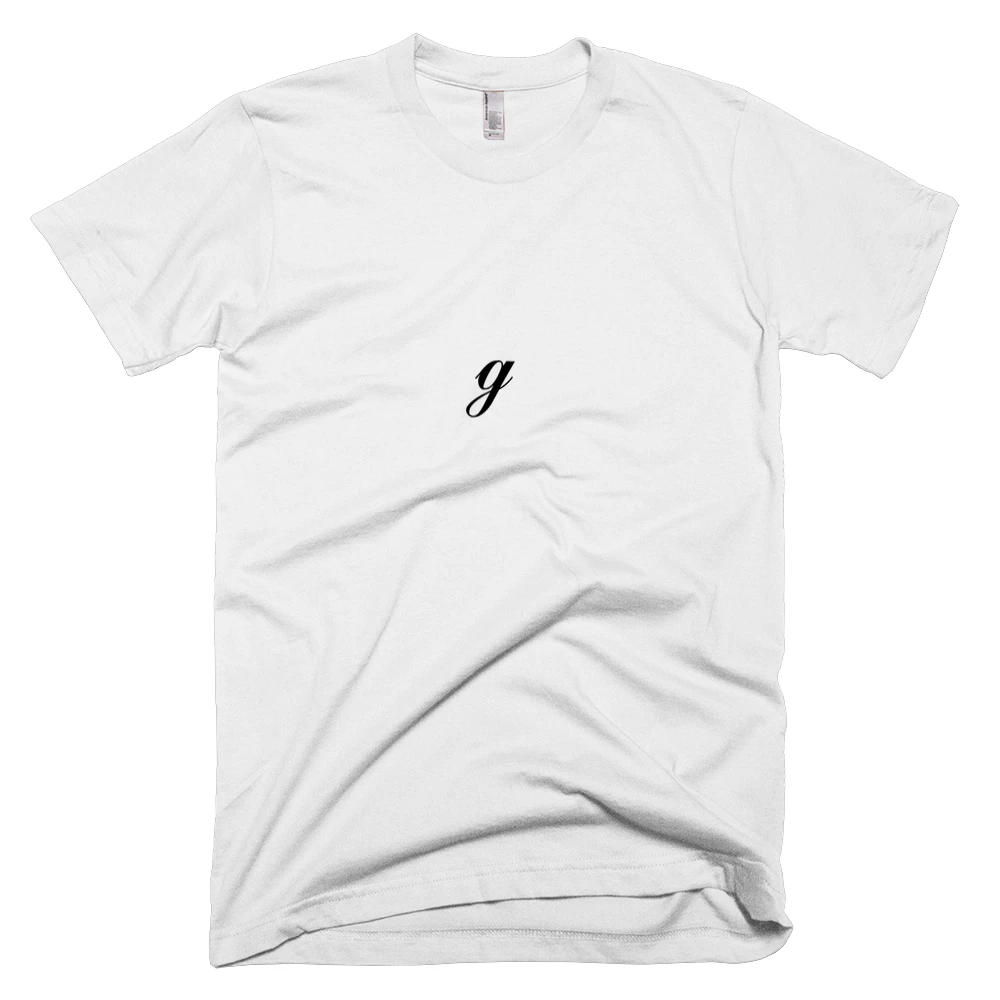 T-shirt with 'ℊ' text on the front