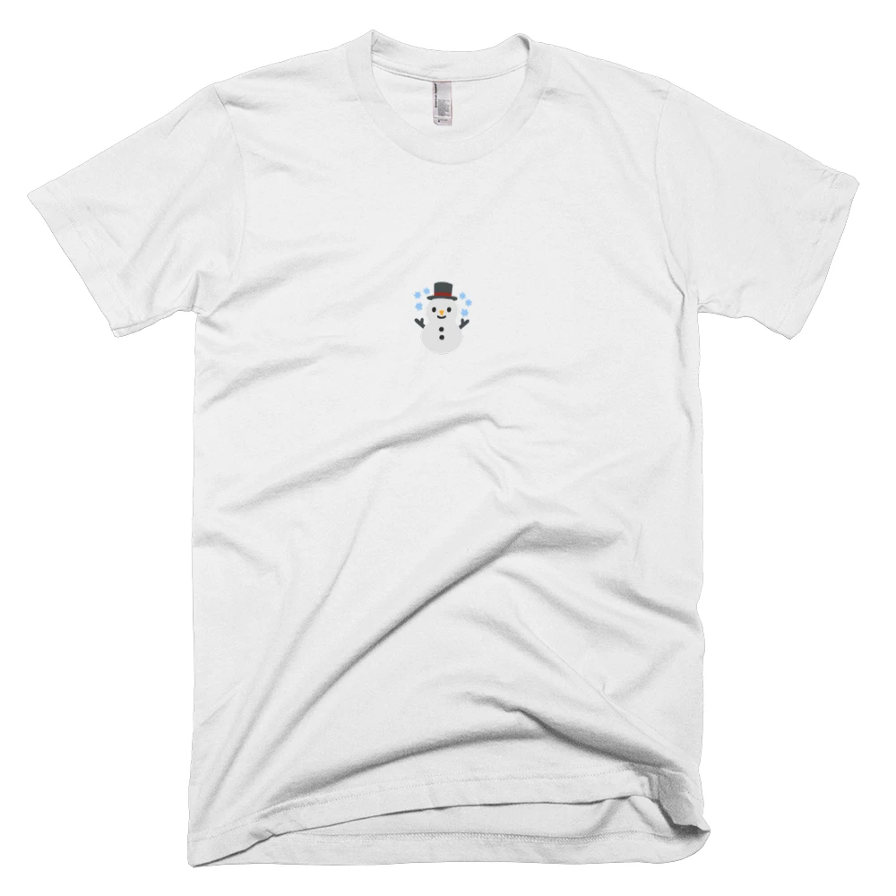 T-shirt with '☃️' text on the front