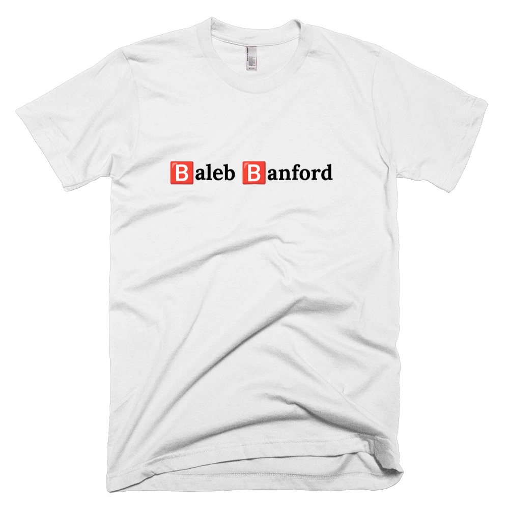 T-shirt with '🅱️aleb 🅱️anford' text on the front