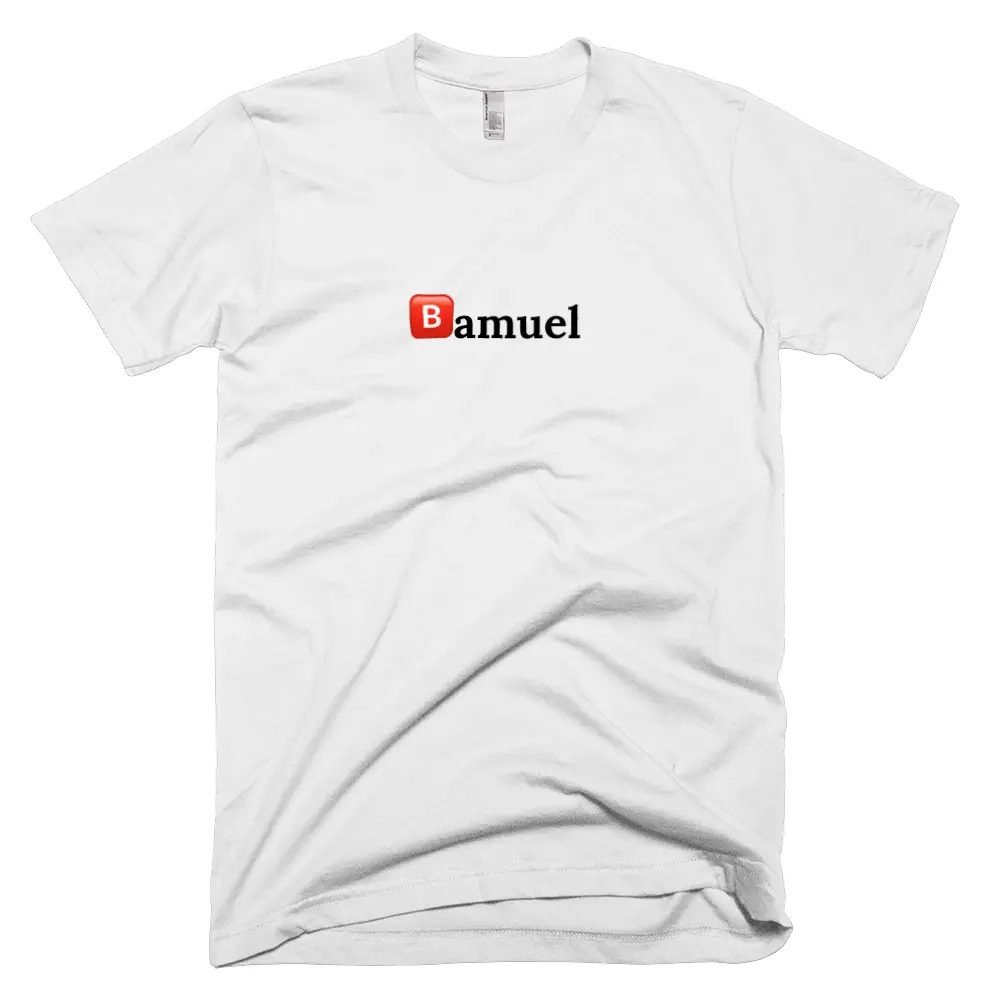T-shirt with '🅱️amuel' text on the front