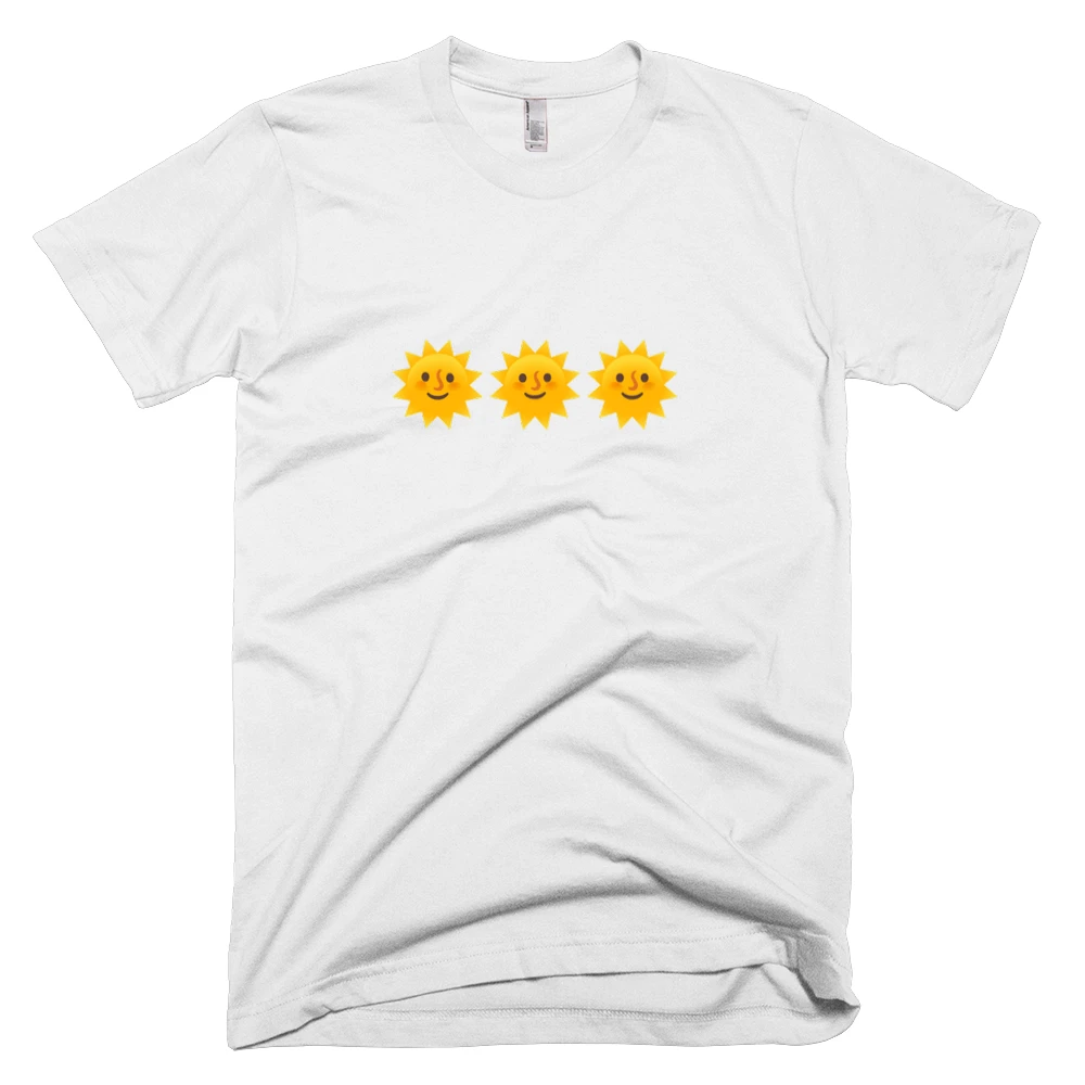 T-shirt with '🌞🌞🌞' text on the front