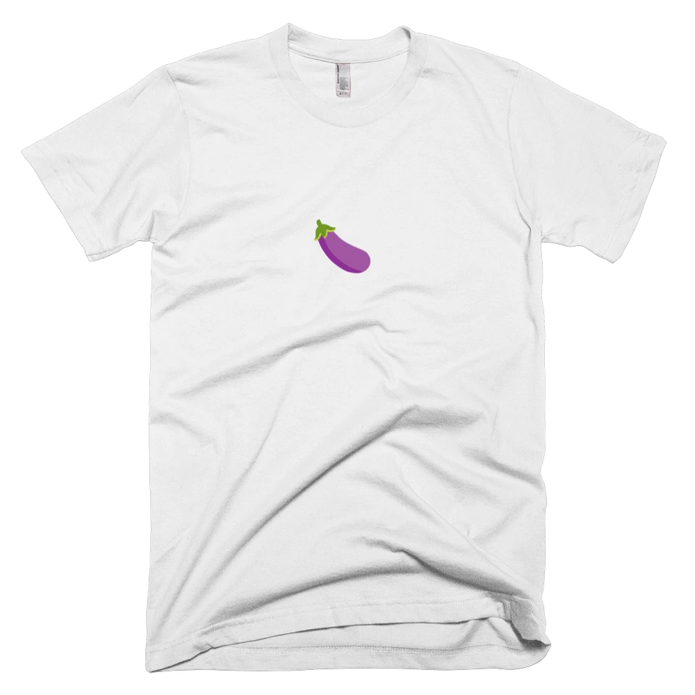 T-shirt with '🍆' text on the front