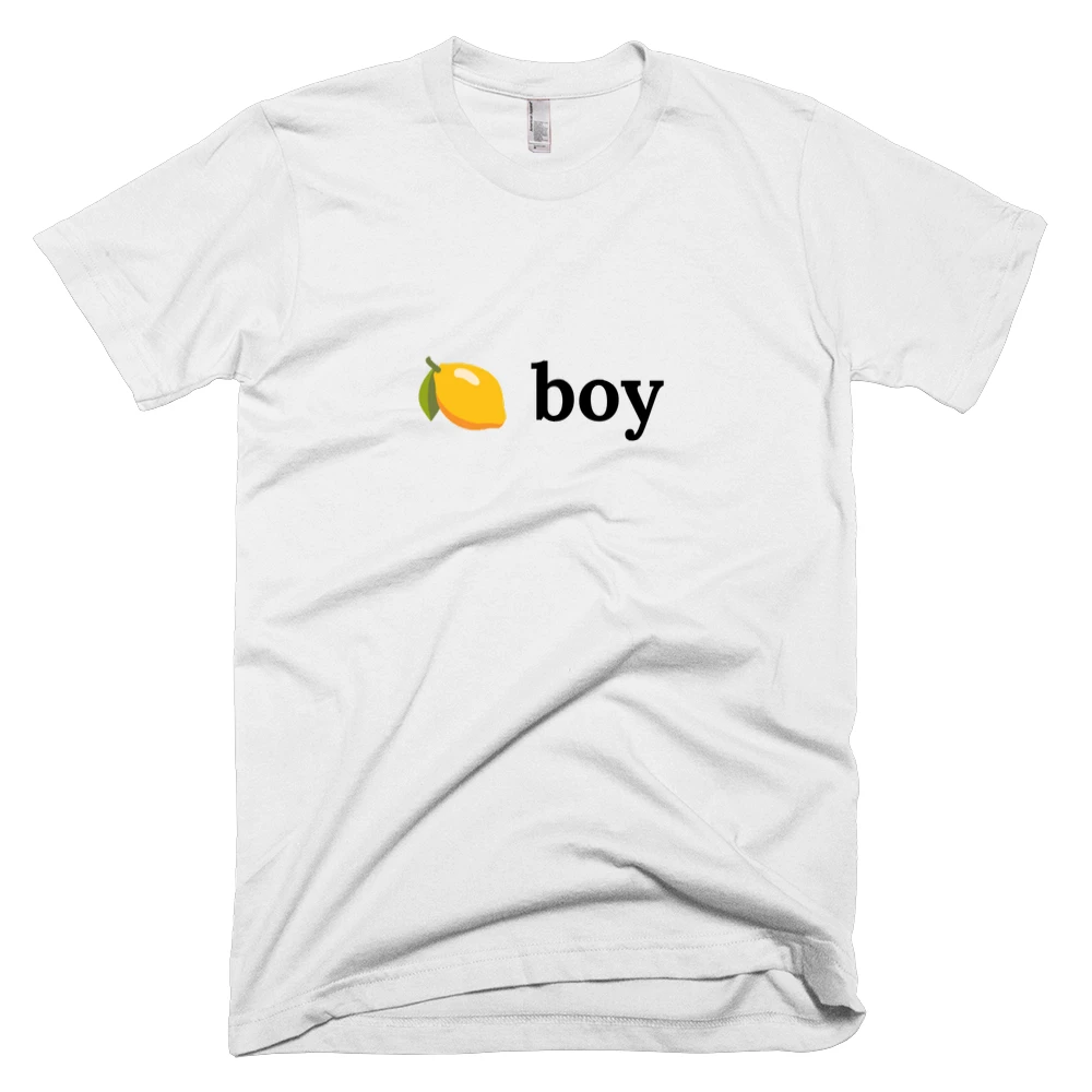 T-shirt with '🍋 boy' text on the front