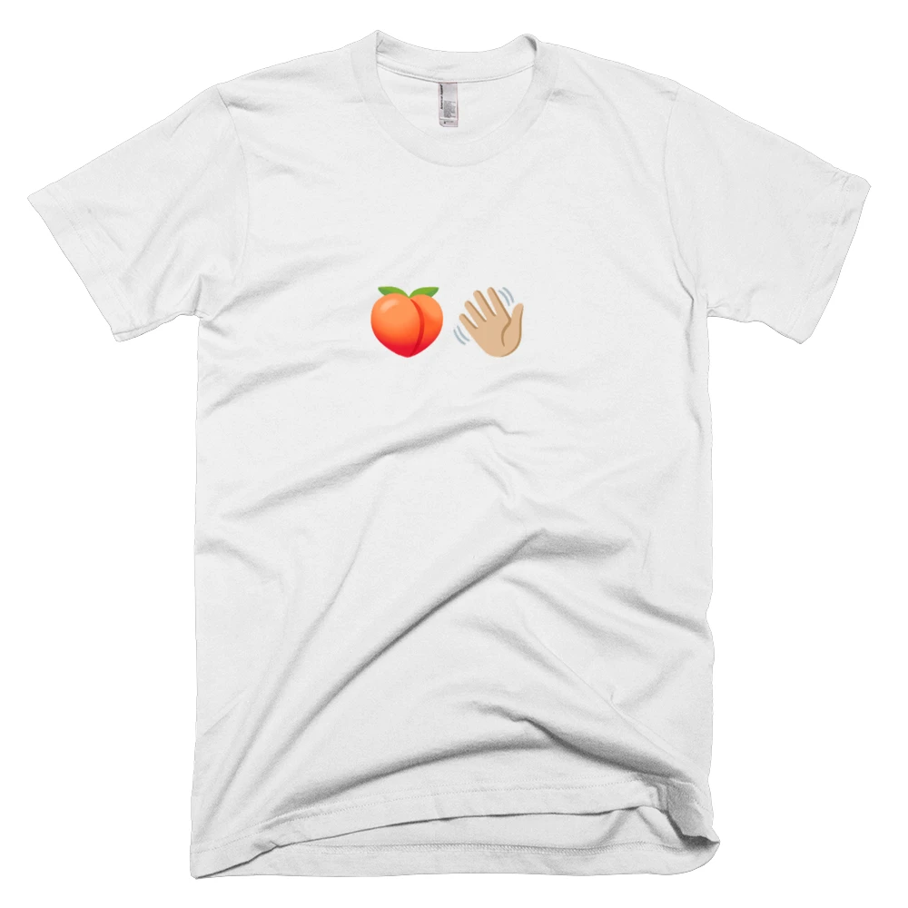 T-shirt with '🍑👋🏼' text on the front