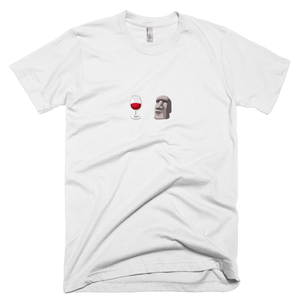 T-shirt with '🍷🗿' text on the front