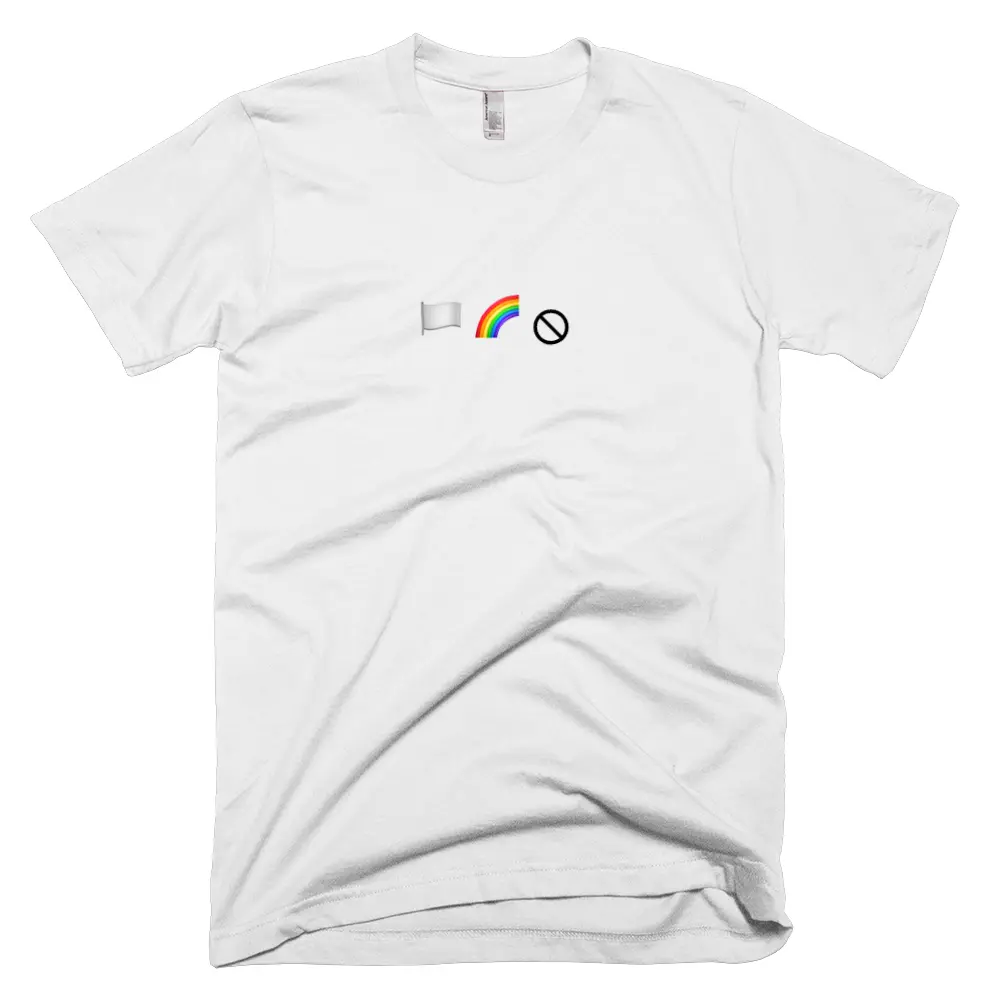 T-shirt with '🏳️ 🌈 ⃠' text on the front