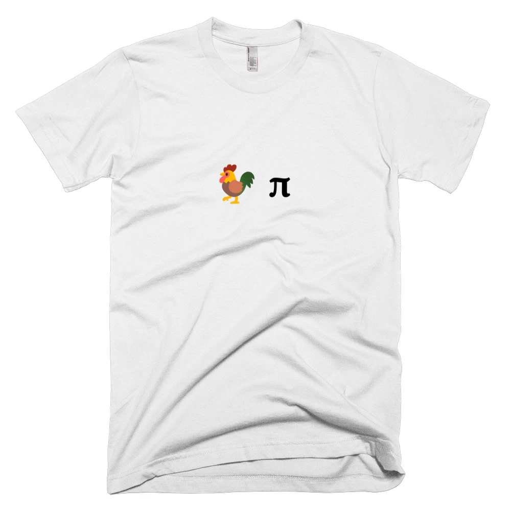 T-shirt with '🐓 π' text on the front