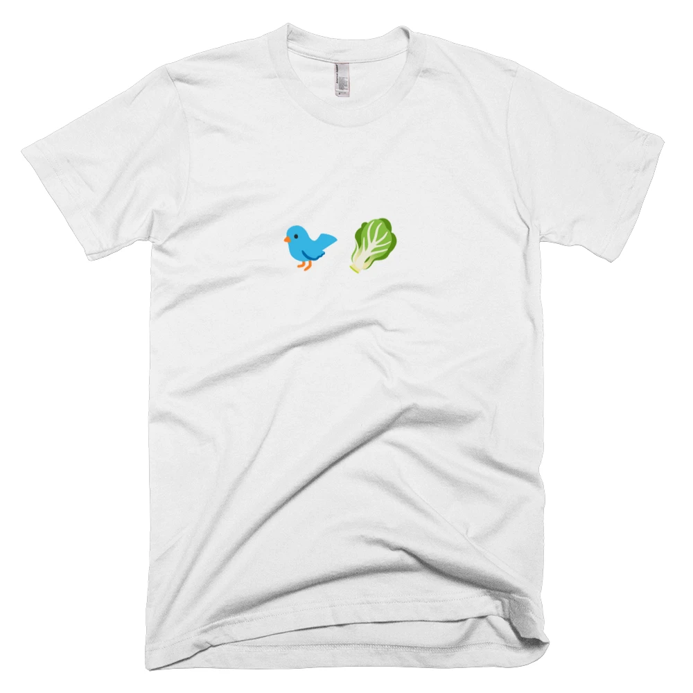 T-shirt with '🐦🥬' text on the front