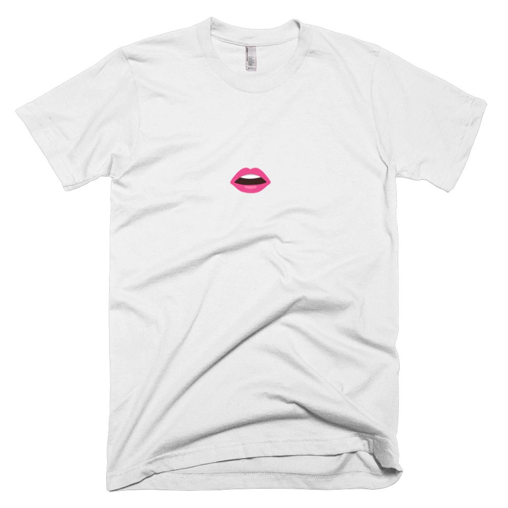 T-shirt with '👄' text on the front