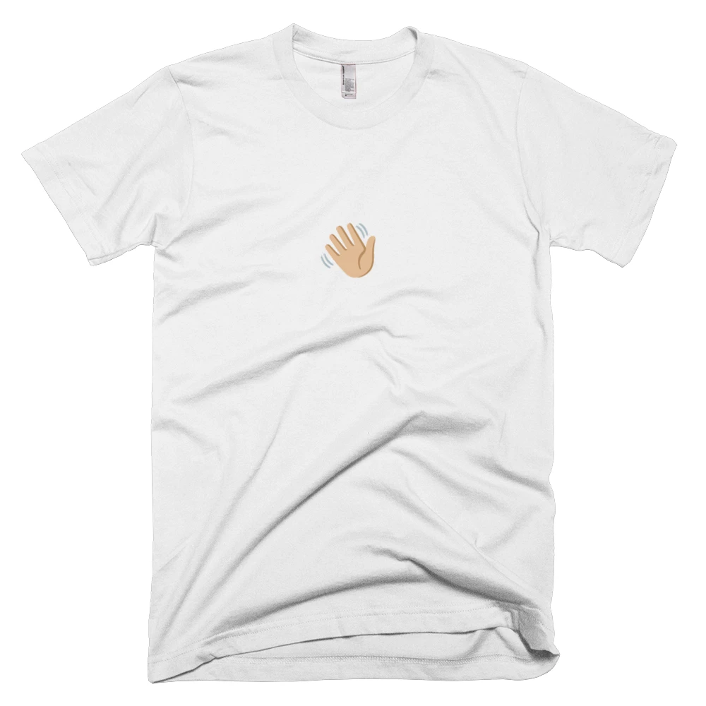 T-shirt with '👋🏼' text on the front