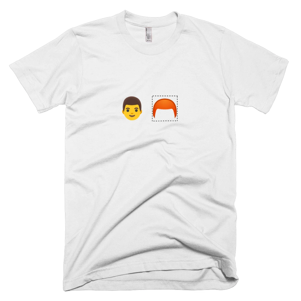 T-shirt with '👨 🦰' text on the front