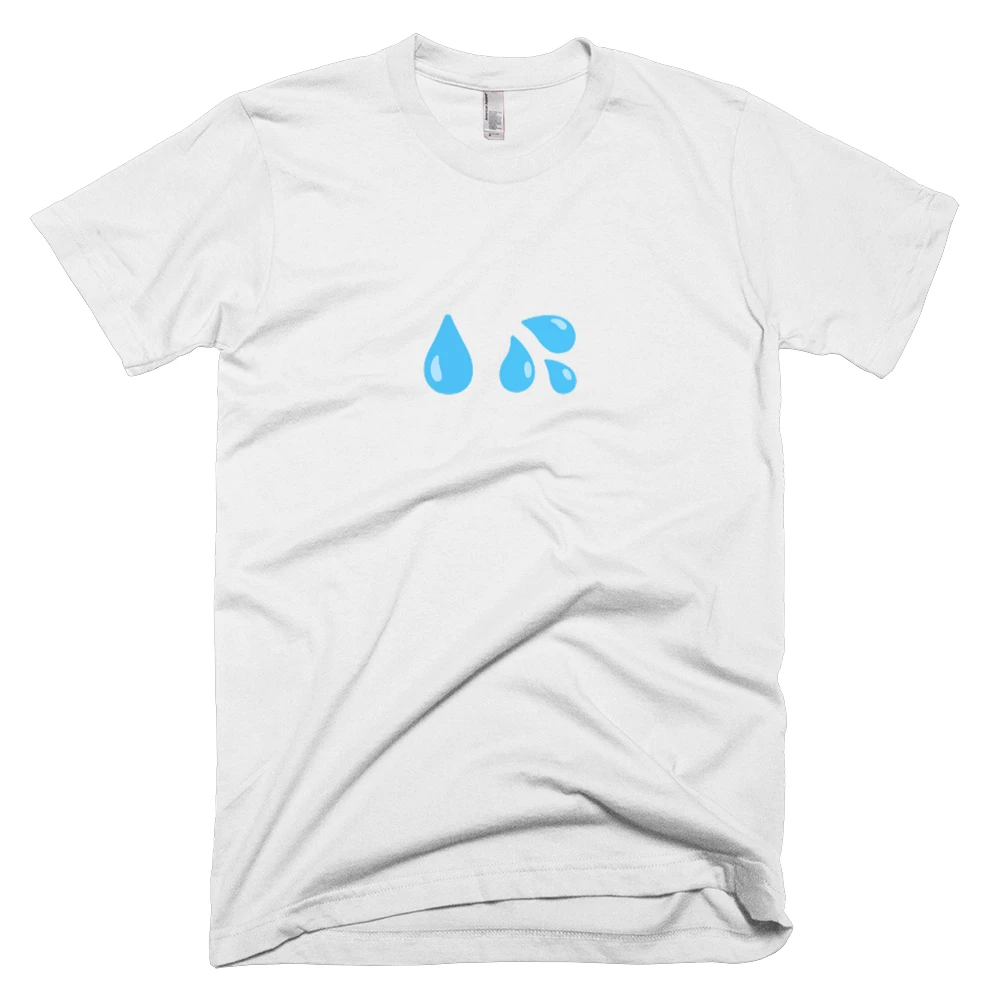 T-shirt with '💧💦' text on the front