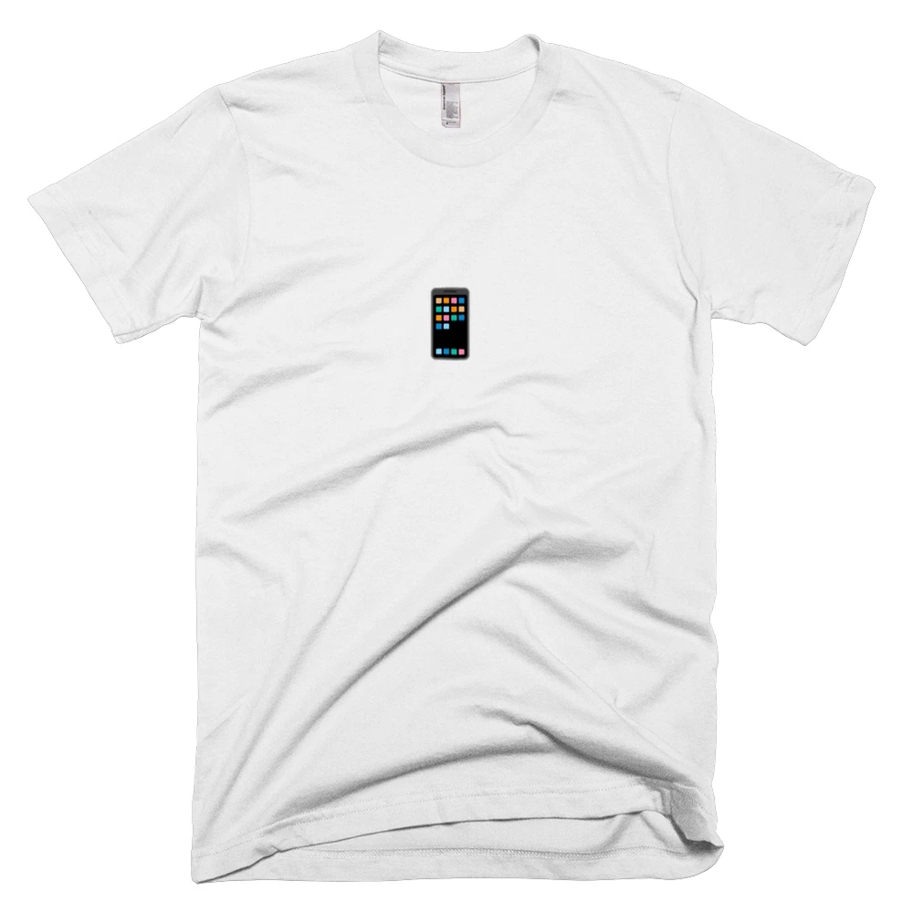 T-shirt with '📱' text on the front