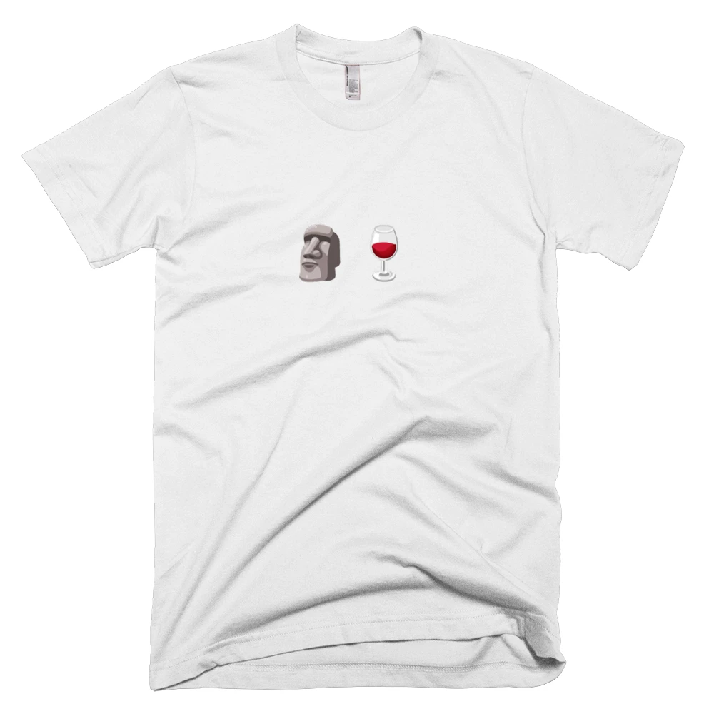 T-shirt with '🗿🍷' text on the front