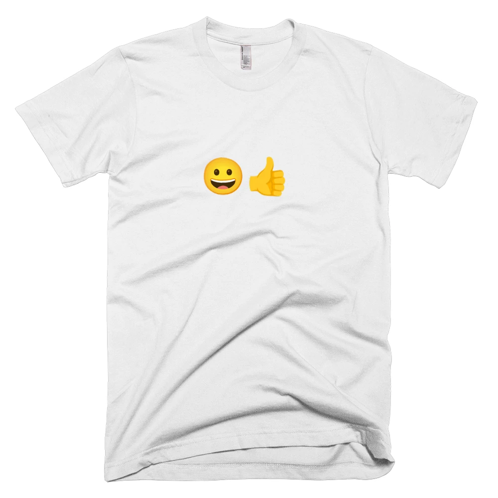 T-shirt with '😀👍' text on the front