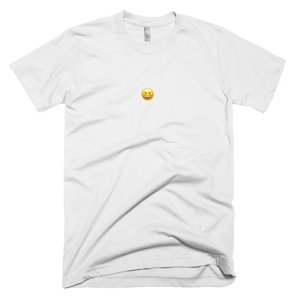 T-shirt with '😆' text on the front