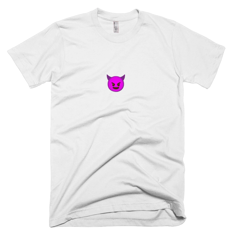 T-shirt with '😈' text on the front