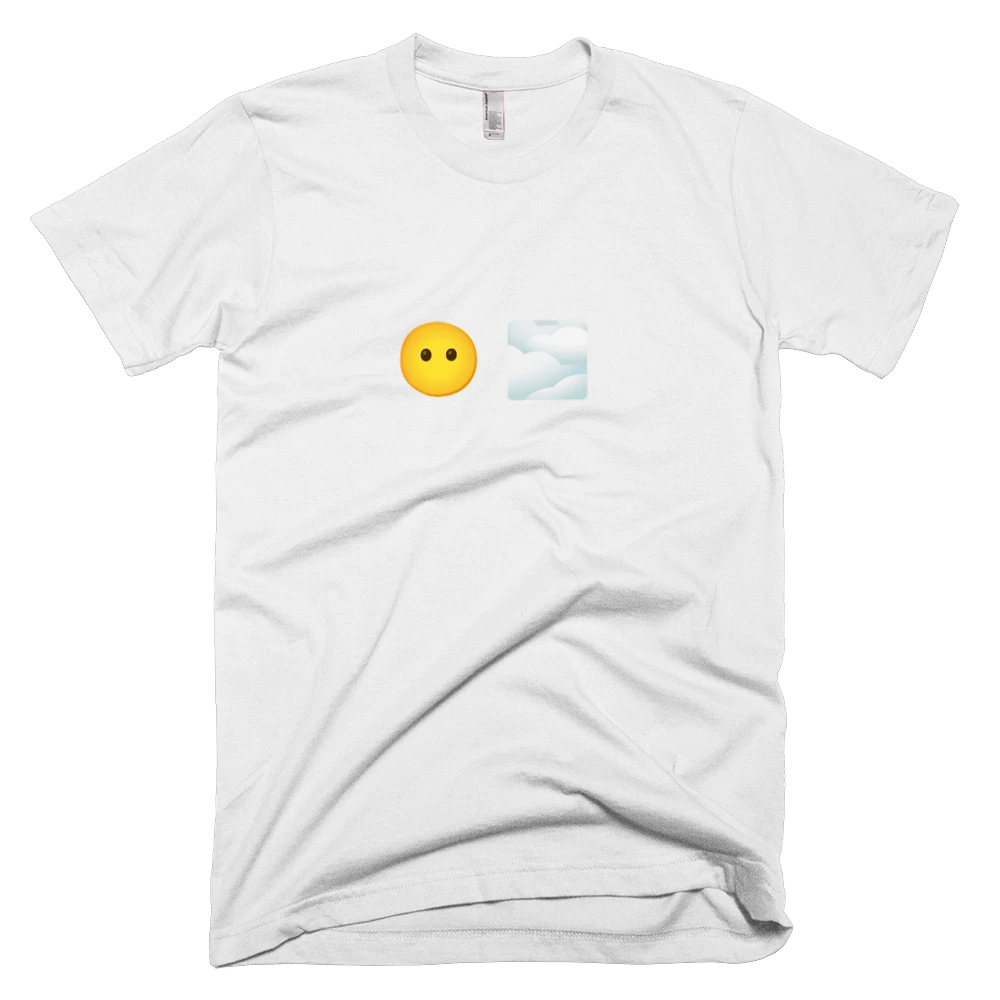 T-shirt with '😶 🌫️' text on the front