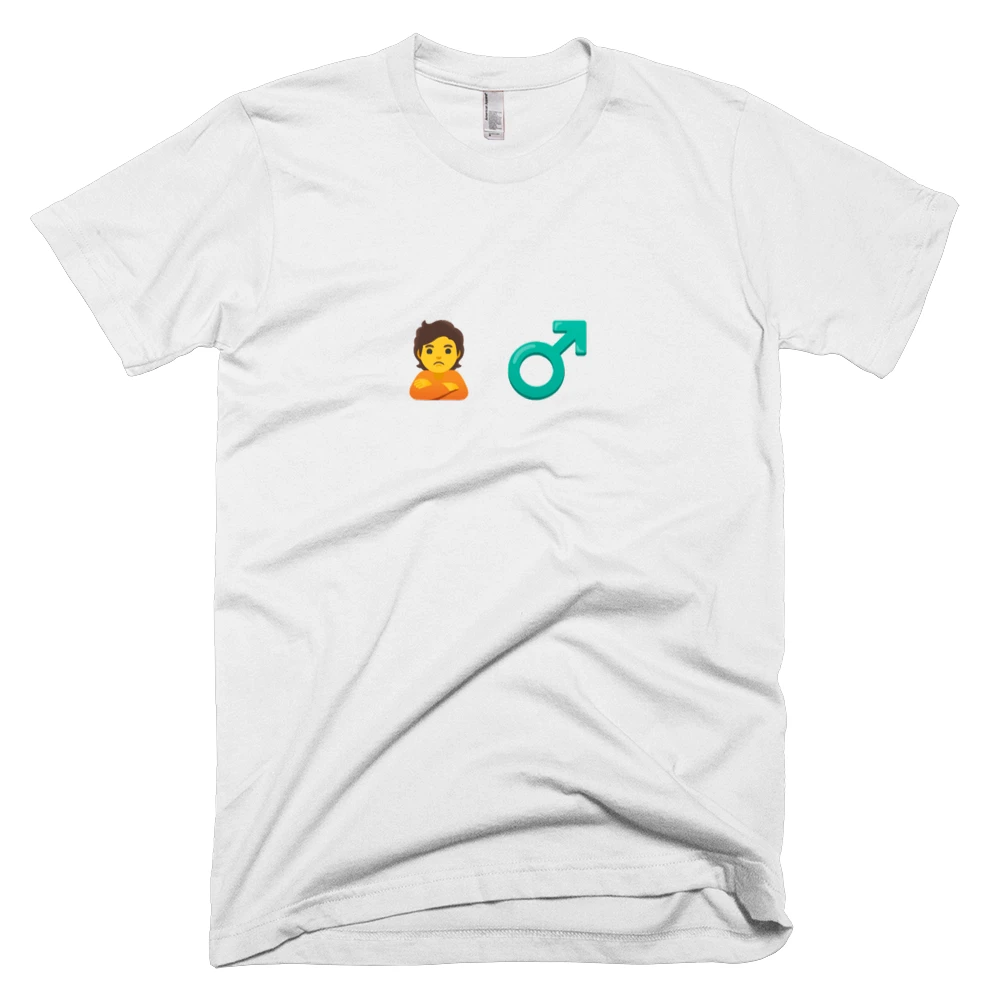 T-shirt with '🙎 ♂️' text on the front