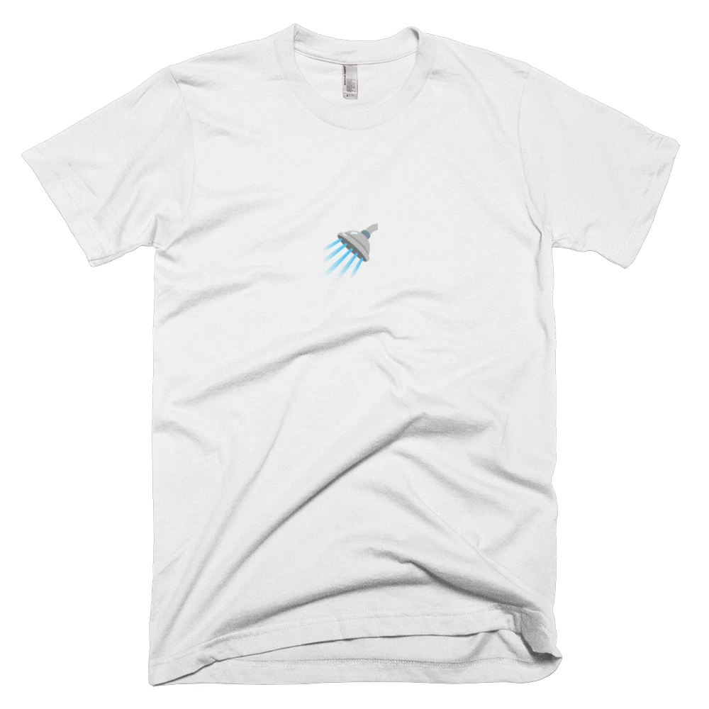 T-shirt with '🚿' text on the front