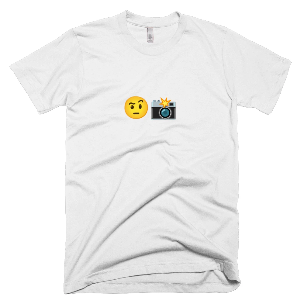 T-shirt with '🤨📸' text on the front