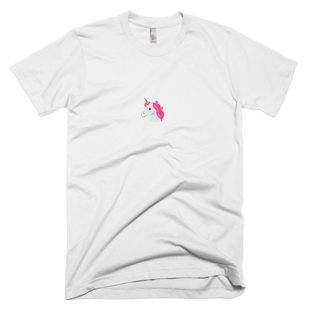 T-shirt with '🦄' text on the front