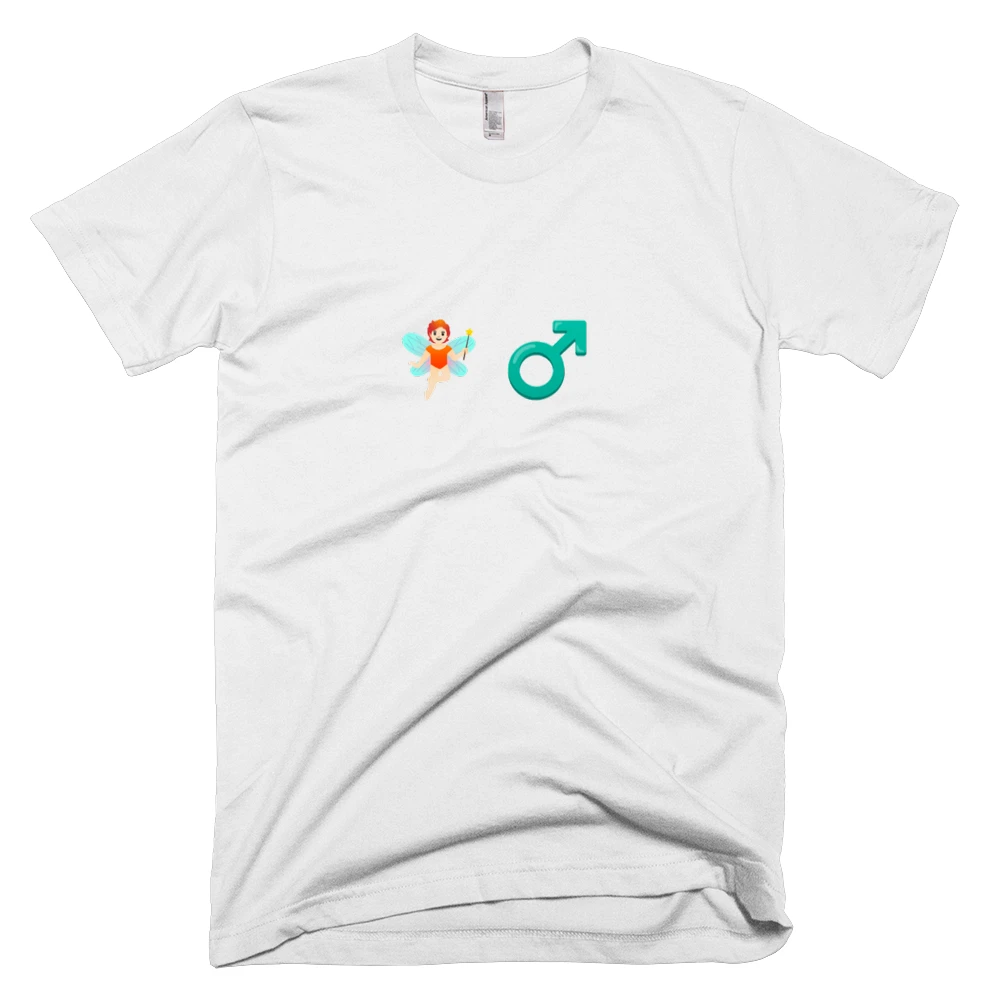 T-shirt with '🧚🏻 ♂️' text on the front