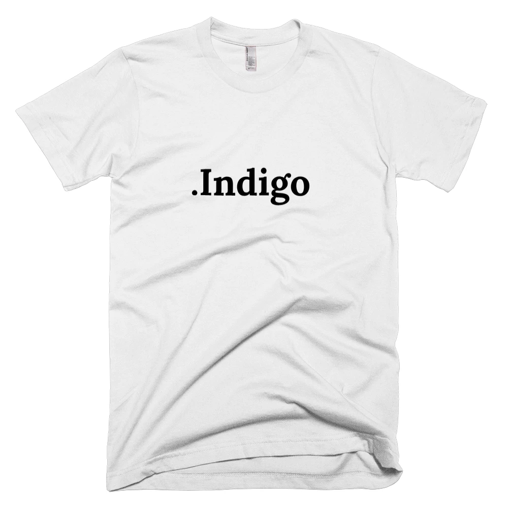 T-shirt with '.Indigo' text on the front