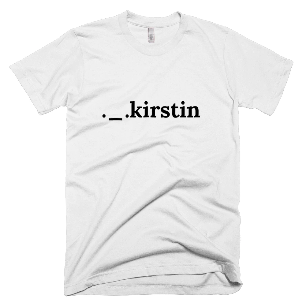 T-shirt with '._.kirstin' text on the front