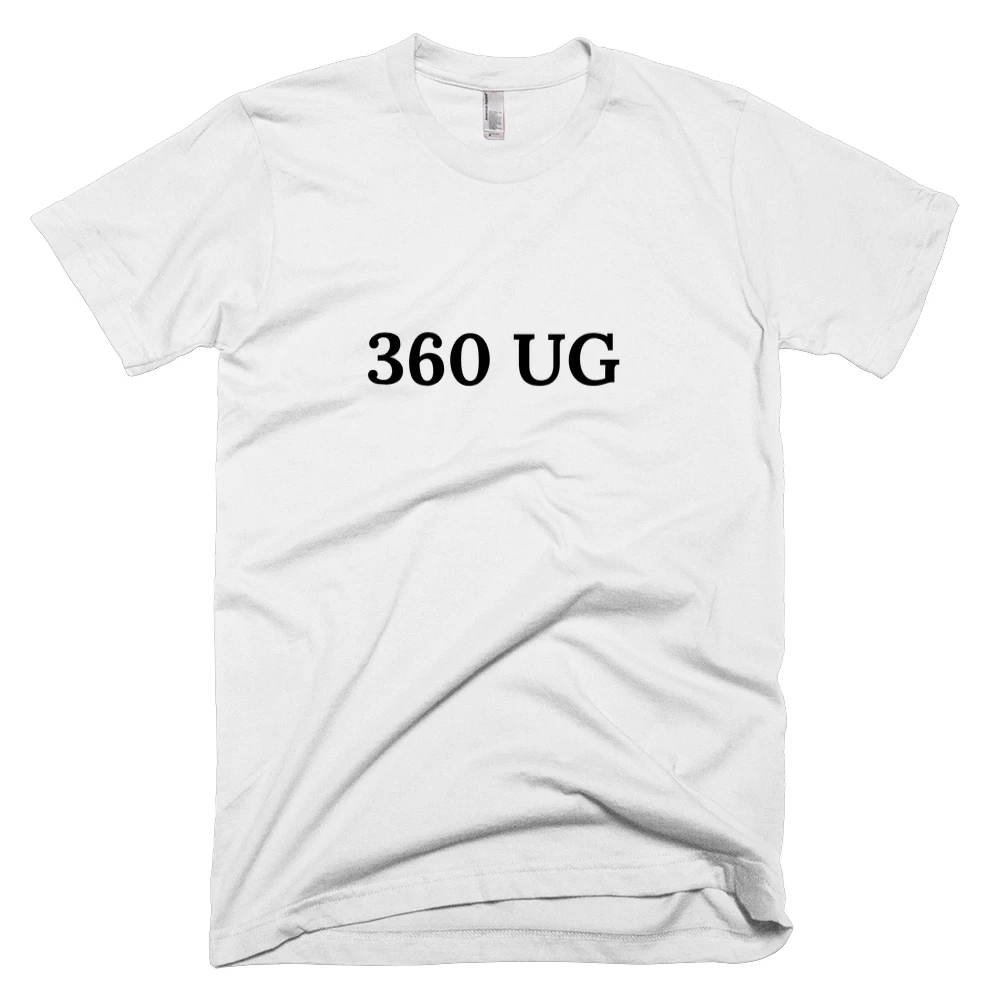 T-shirt with '360 UG' text on the front