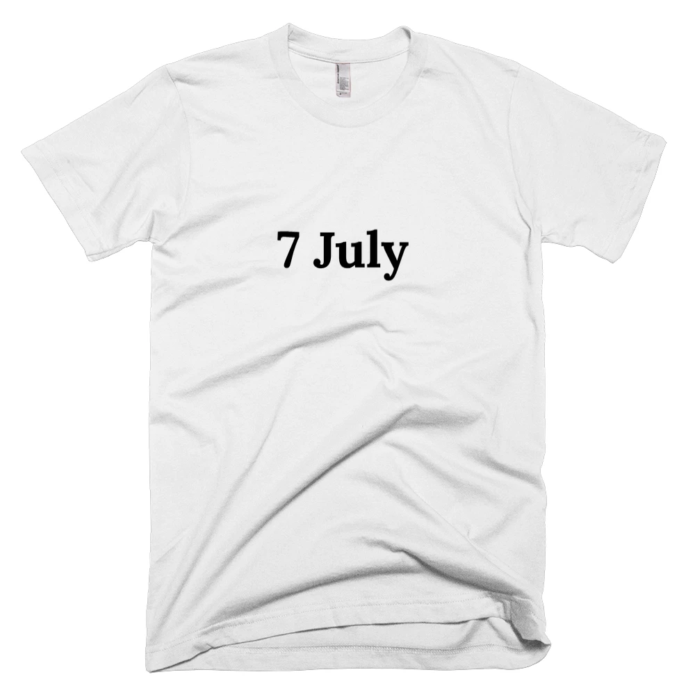 T-shirt with '7 July' text on the front