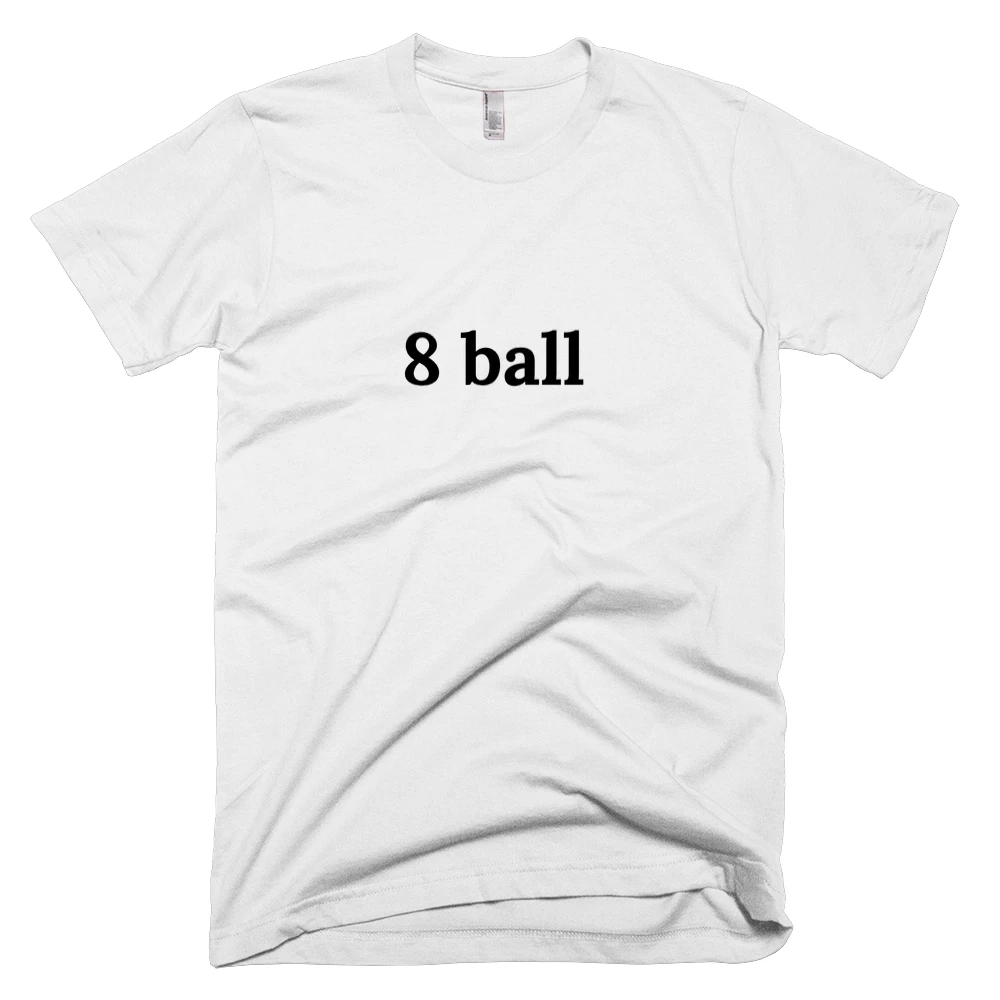 T-shirt with '8 ball' text on the front