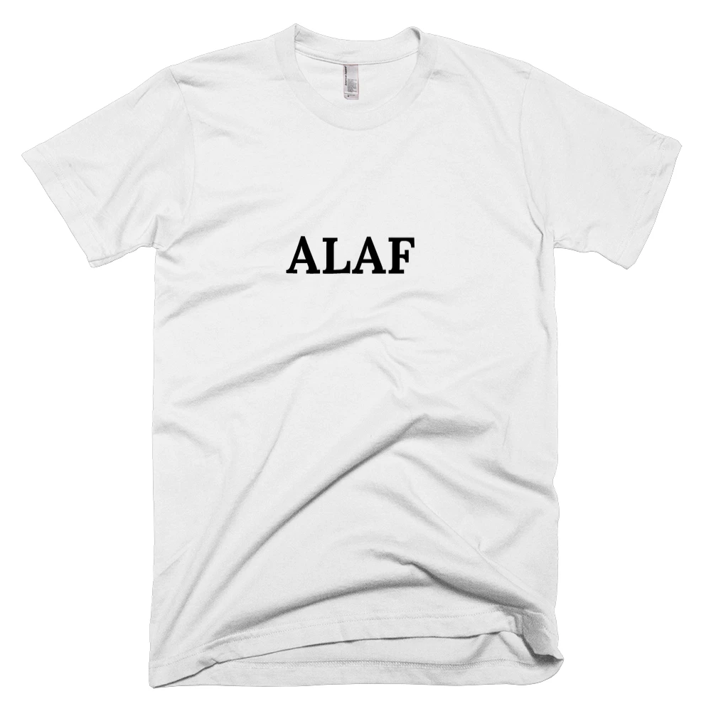 T-shirt with 'ALAF' text on the front