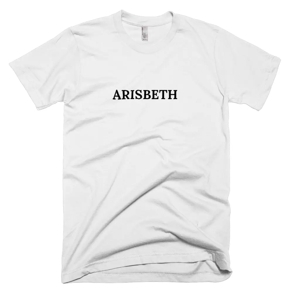 T-shirt with 'ARISBETH' text on the front