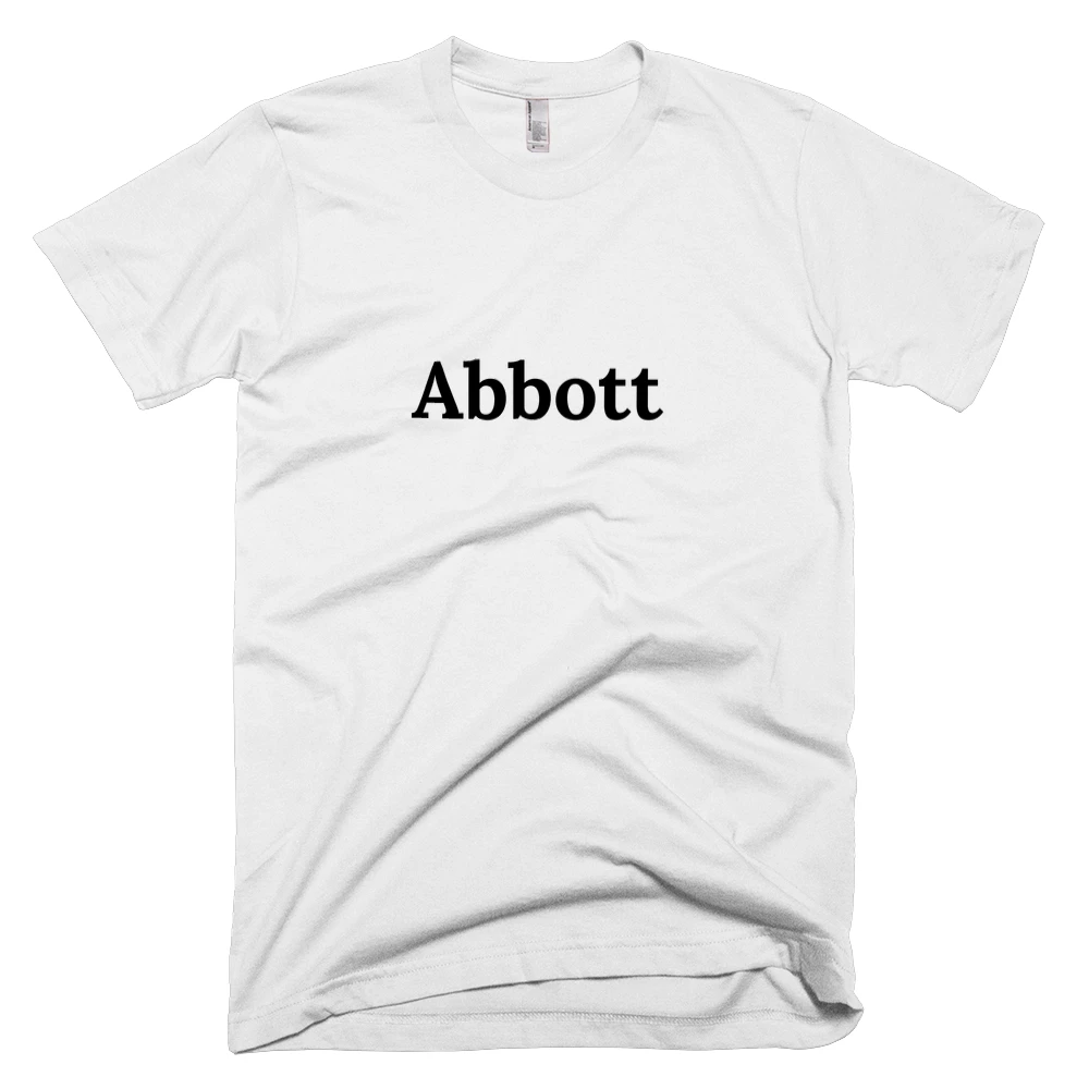 T-shirt with 'Abbott' text on the front