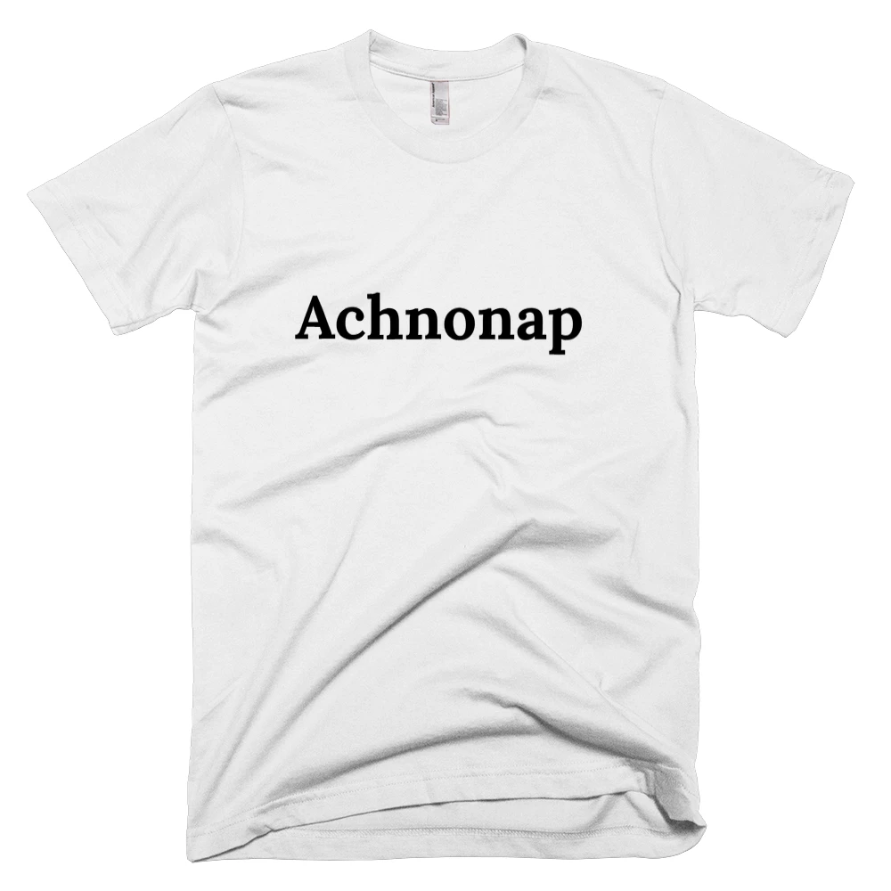 T-shirt with 'Achnonap' text on the front
