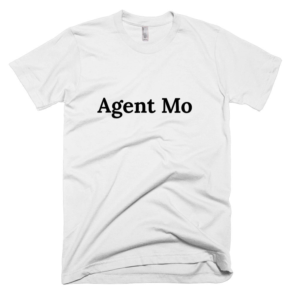 T-shirt with 'Agent Mo' text on the front