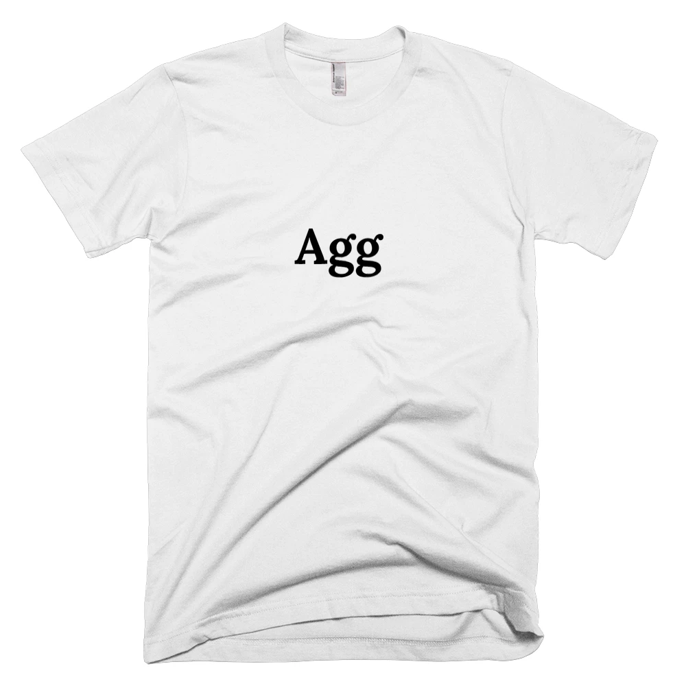 T-shirt with 'Agg' text on the front