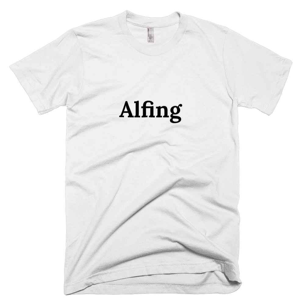 T-shirt with 'Alfing' text on the front