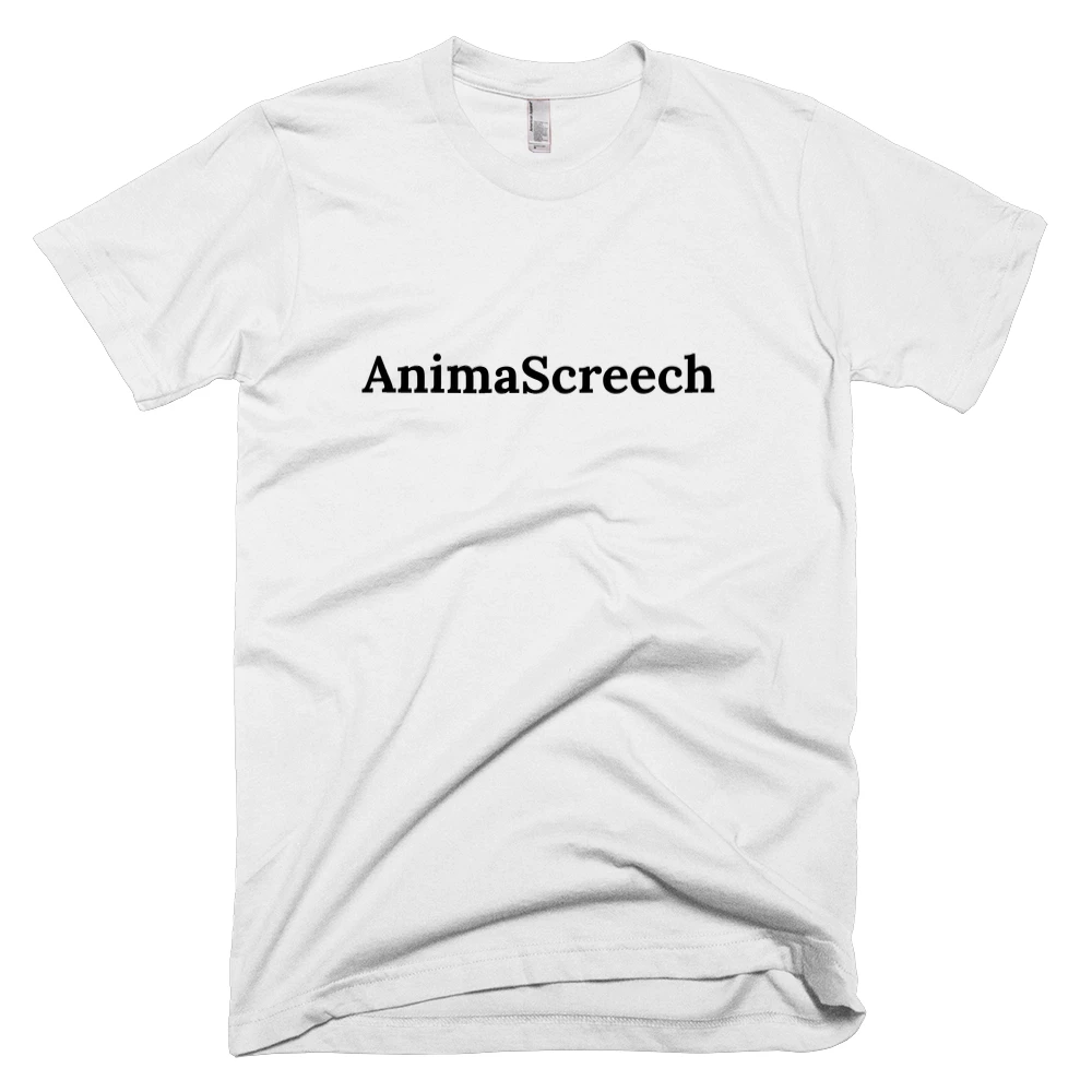 T-shirt with 'AnimaScreech' text on the front