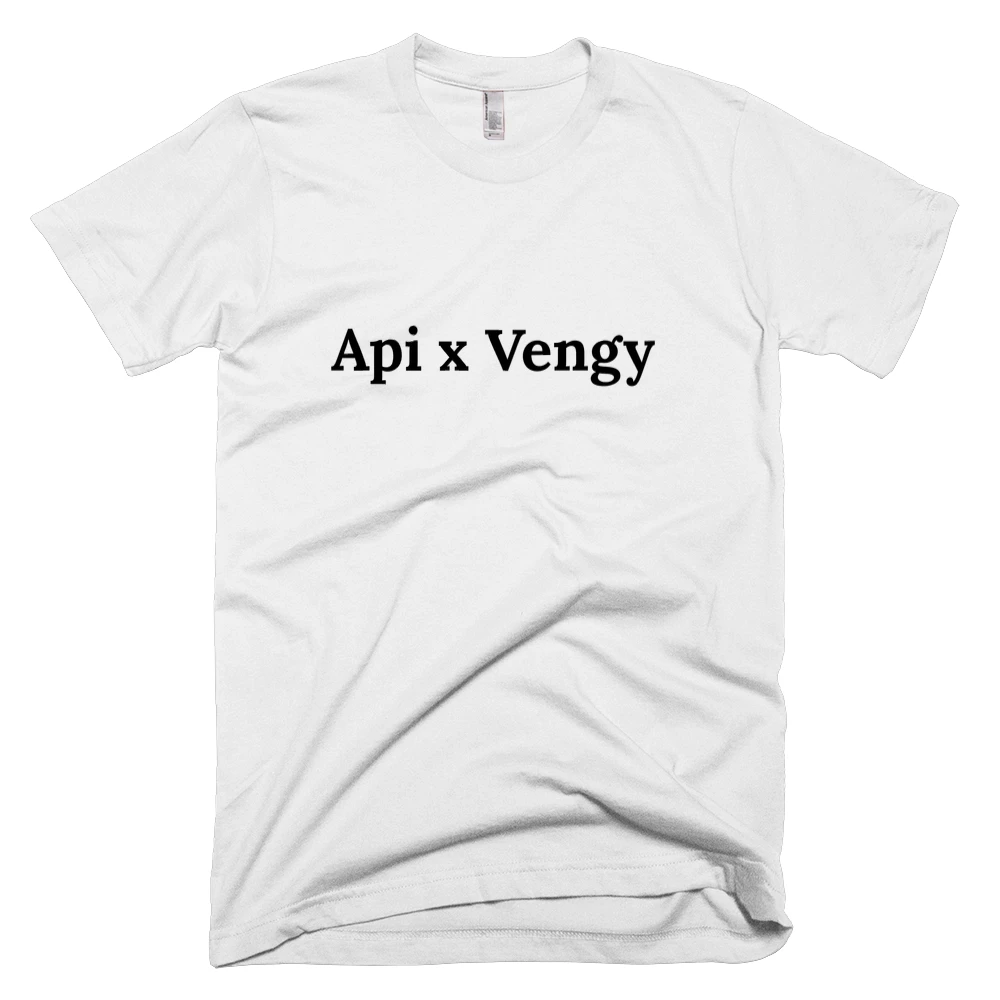 T-shirt with 'Api x Vengy' text on the front