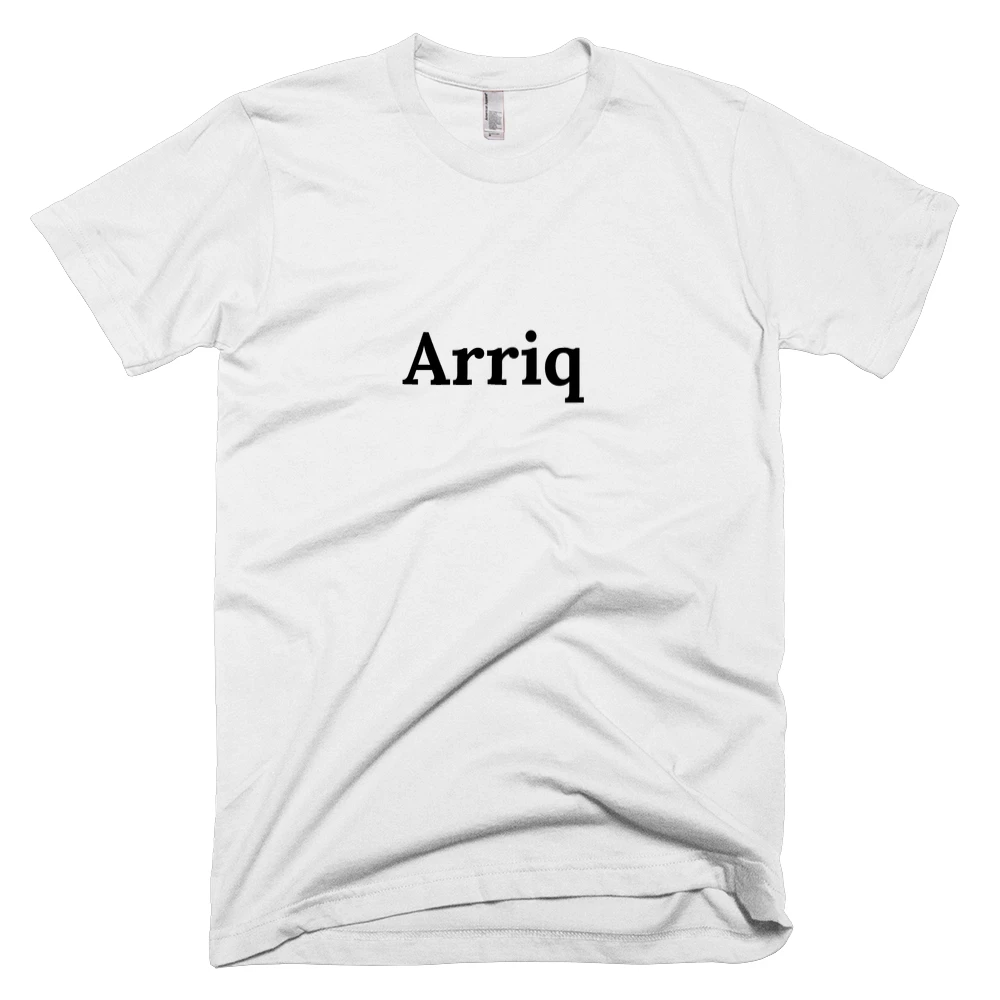 T-shirt with 'Arriq' text on the front