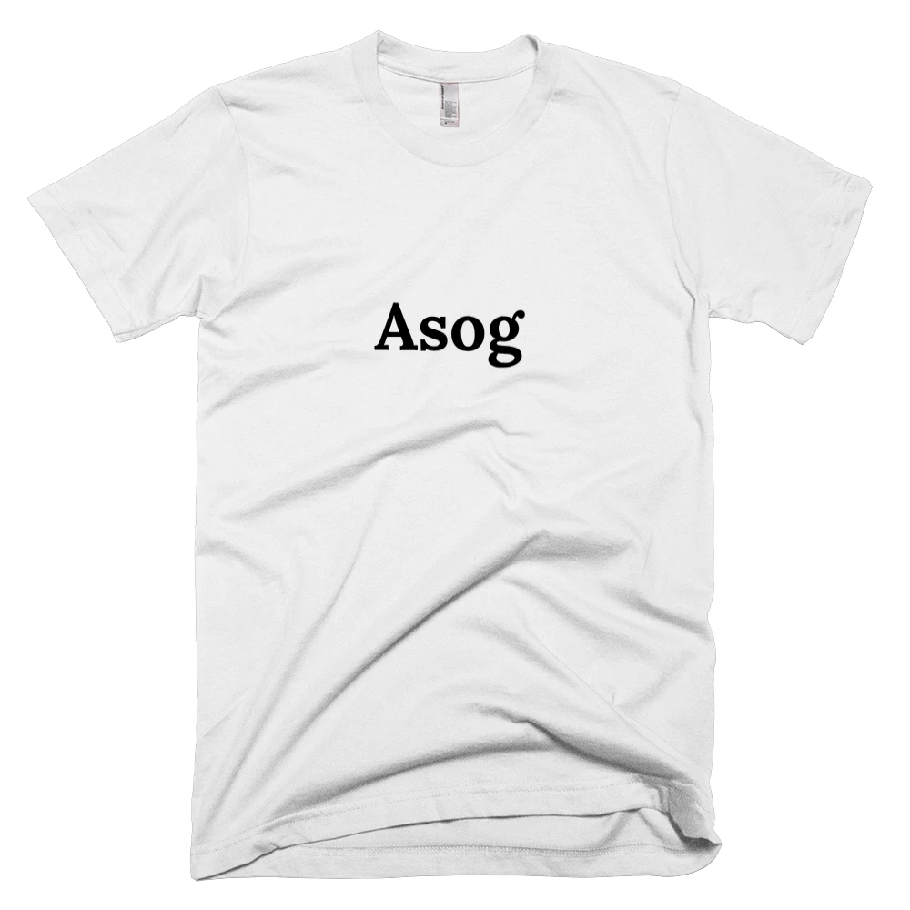 T-shirt with 'Asog' text on the front