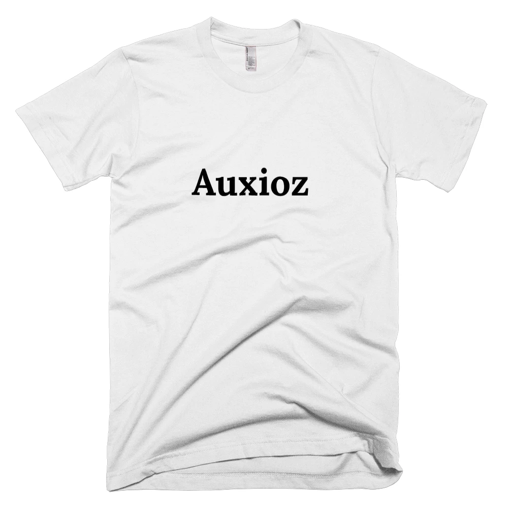 T-shirt with 'Auxioz' text on the front