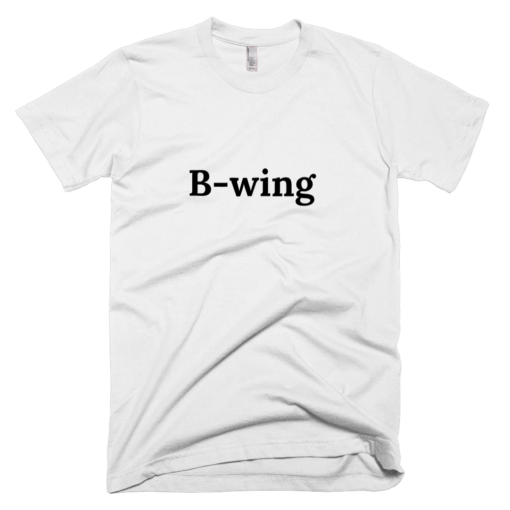T-shirt with 'B-wing' text on the front
