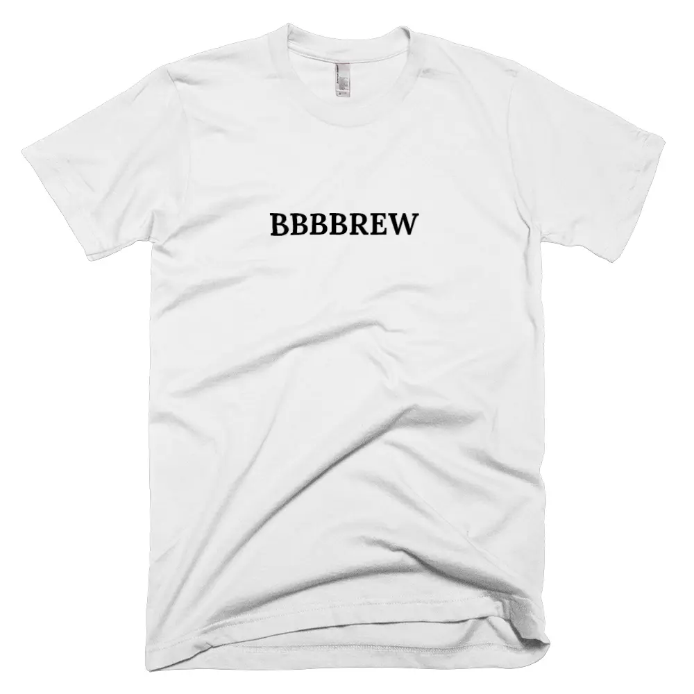 T-shirt with 'BBBBREW' text on the front